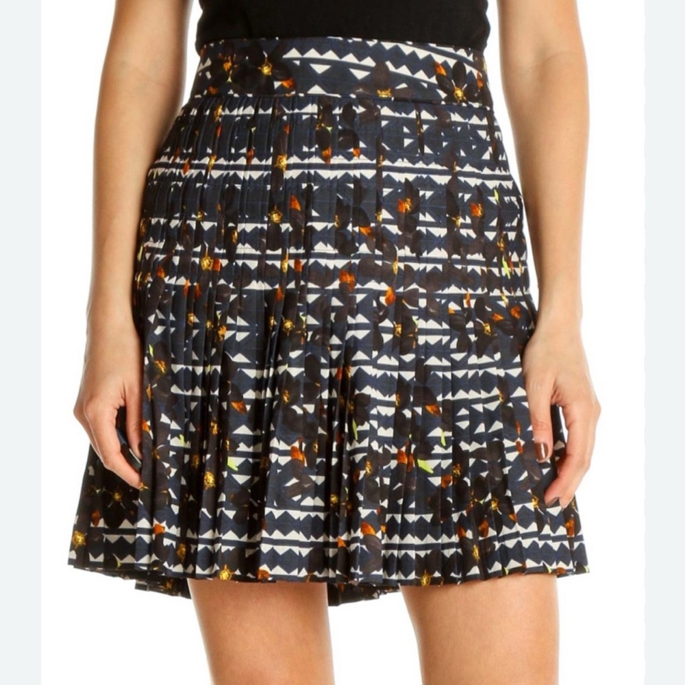 J. CREW Women’s Blue & White Hidden Floral Pleated Mini Skirt Size  0